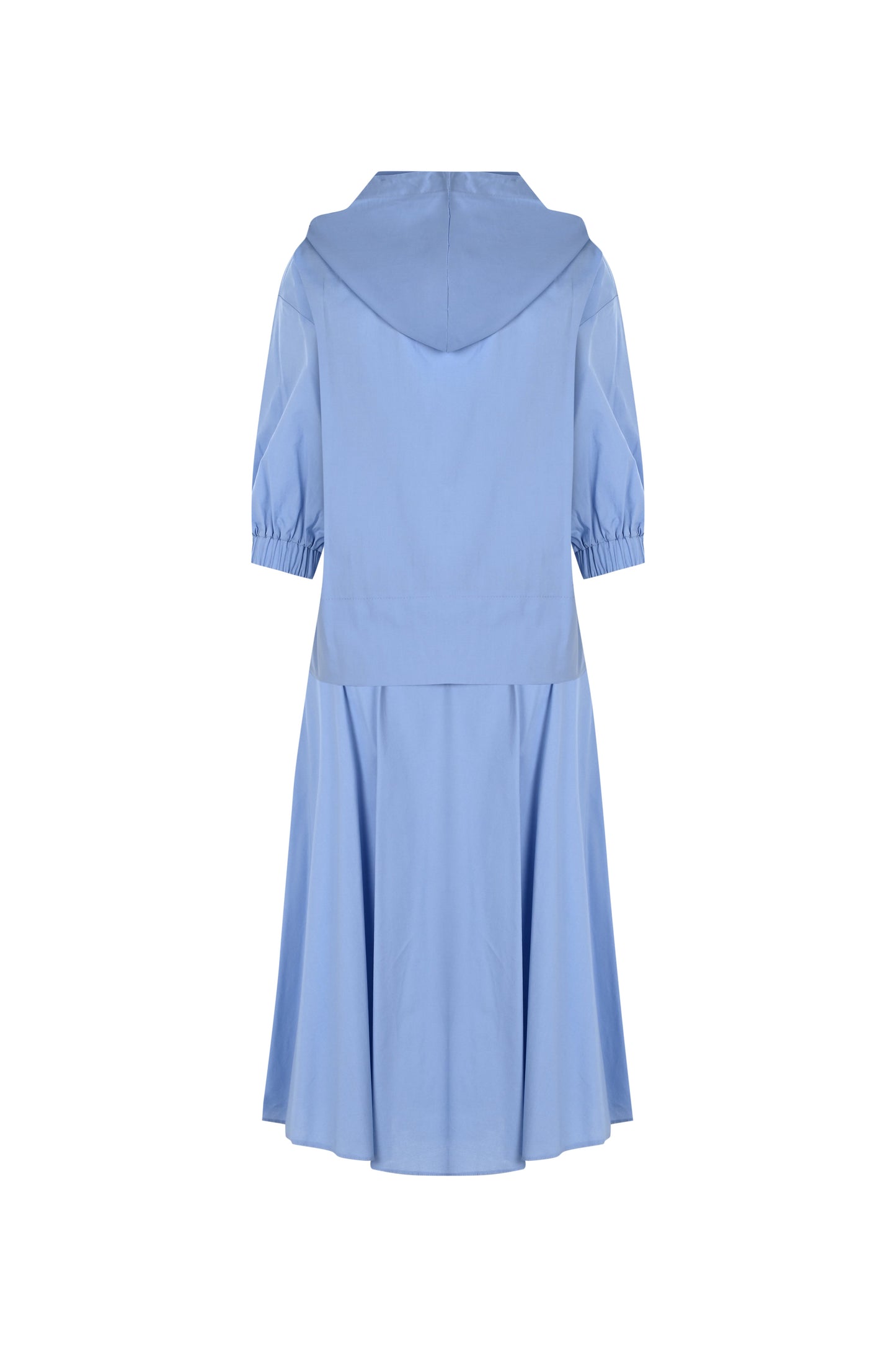 FRN LINE – Blue Hooded Floral Printed Two-Piece Set