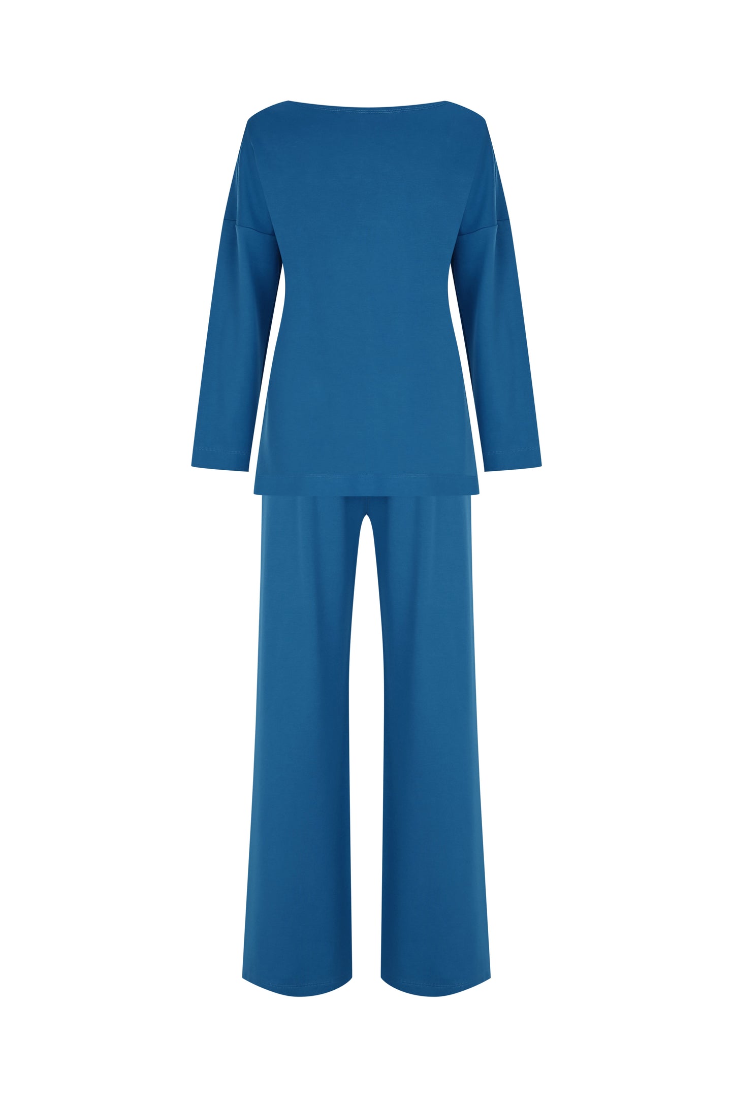 FRN LINE – Blue Knit Flared-Leg Top and Pants Set for Women FRN6101