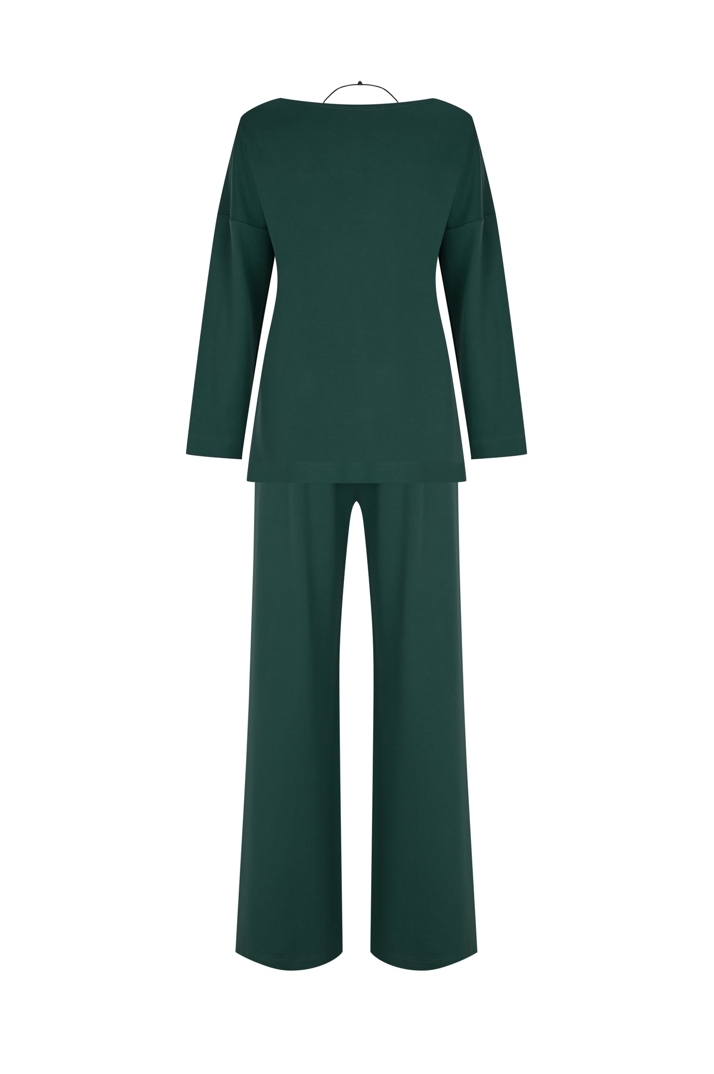 FRN LINE – Green Knit Flared-Leg Set with Appliqué Detail for Women FRN6101