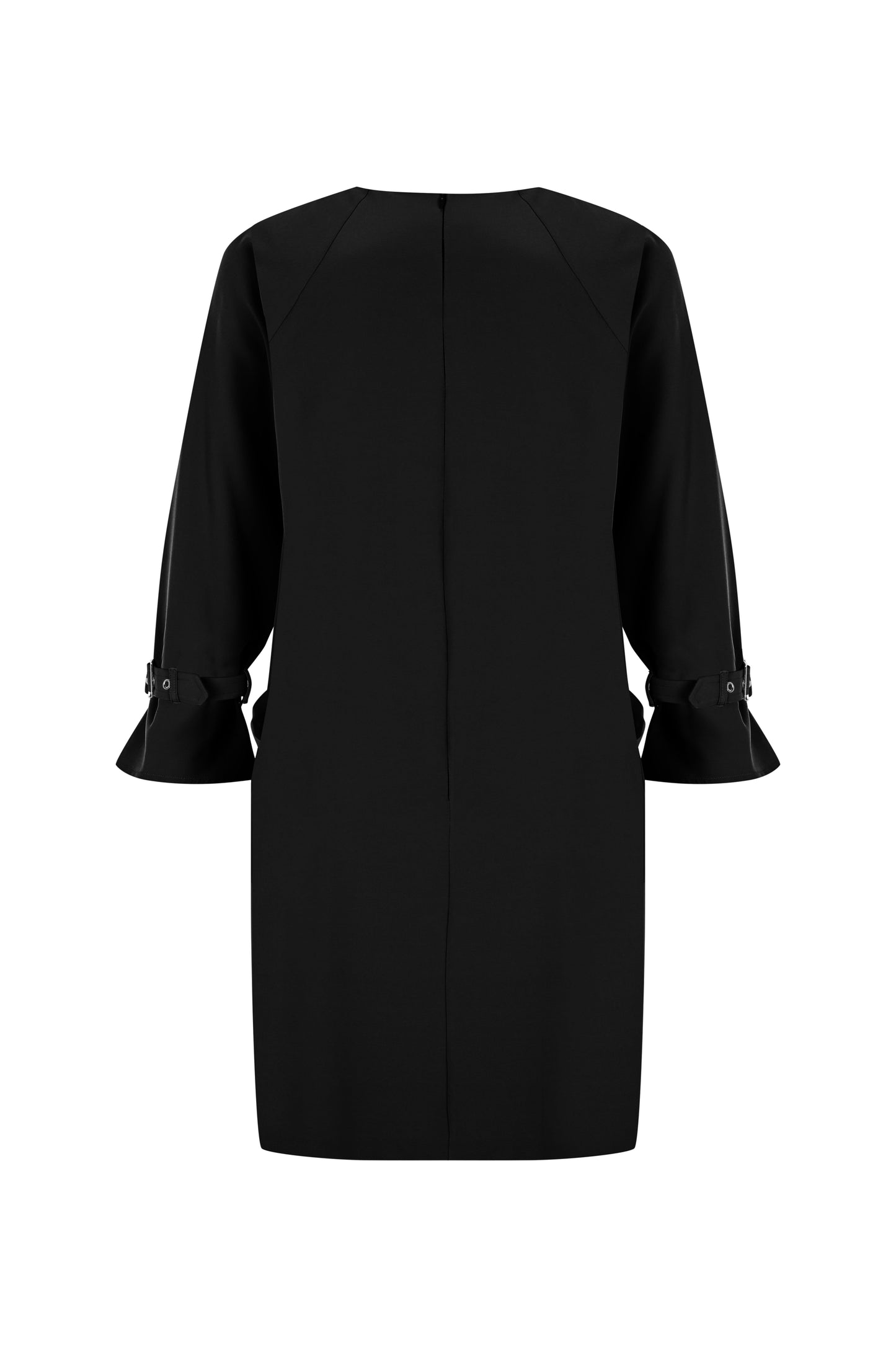 FRN LINE – Black Buckle Detail Mini Dress for Women FRN3003