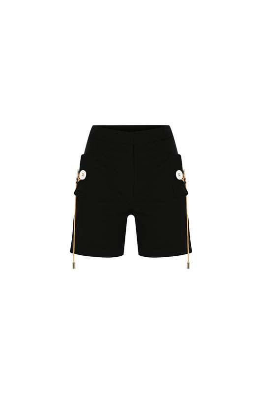FRN LINE – Black Shorts with Pocket Detail