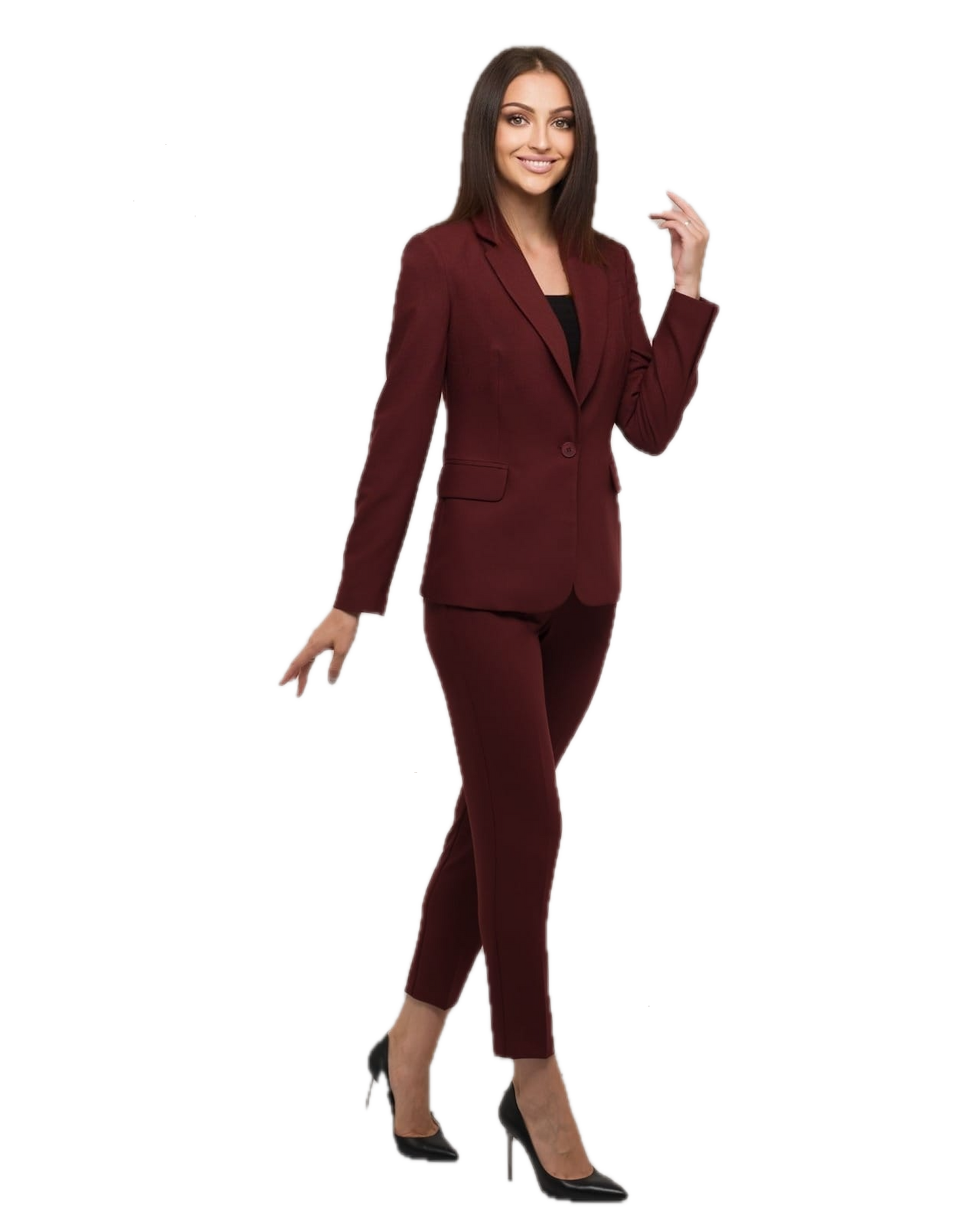 FRN LINE – Burgundy Tailored Blazer for Women FRN6105