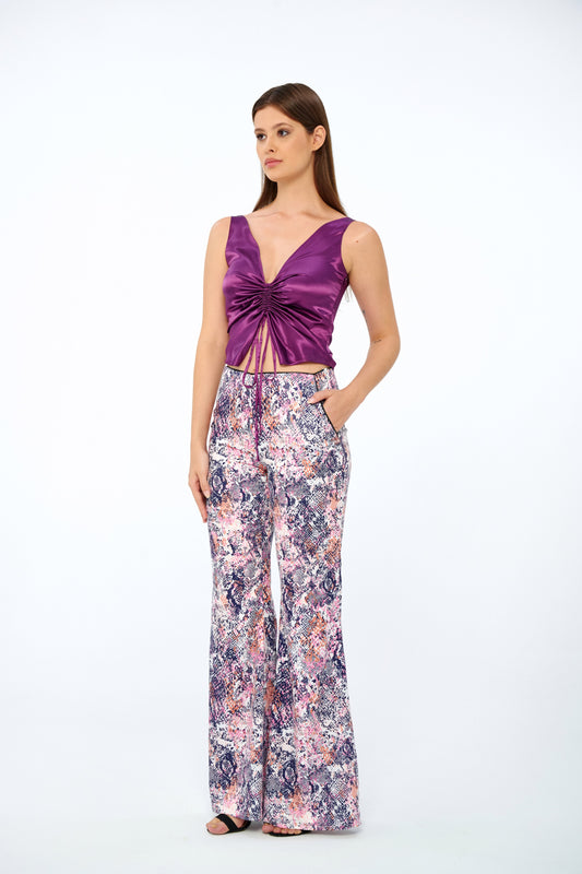 Levi – Slim Trousers in Snake Satin