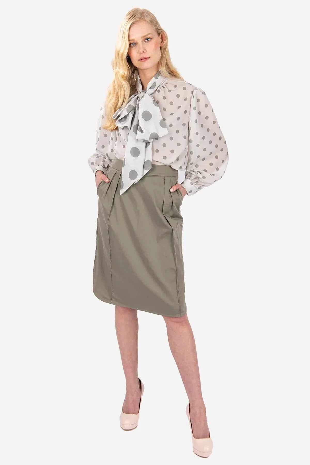 FRN LINE – High Waist KKhaki Pencil Skirt