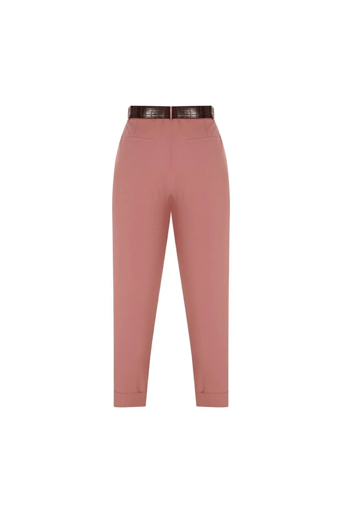 FRN LINE – Pink Pleated Tapered Trousers with Belt for Women FRN2000