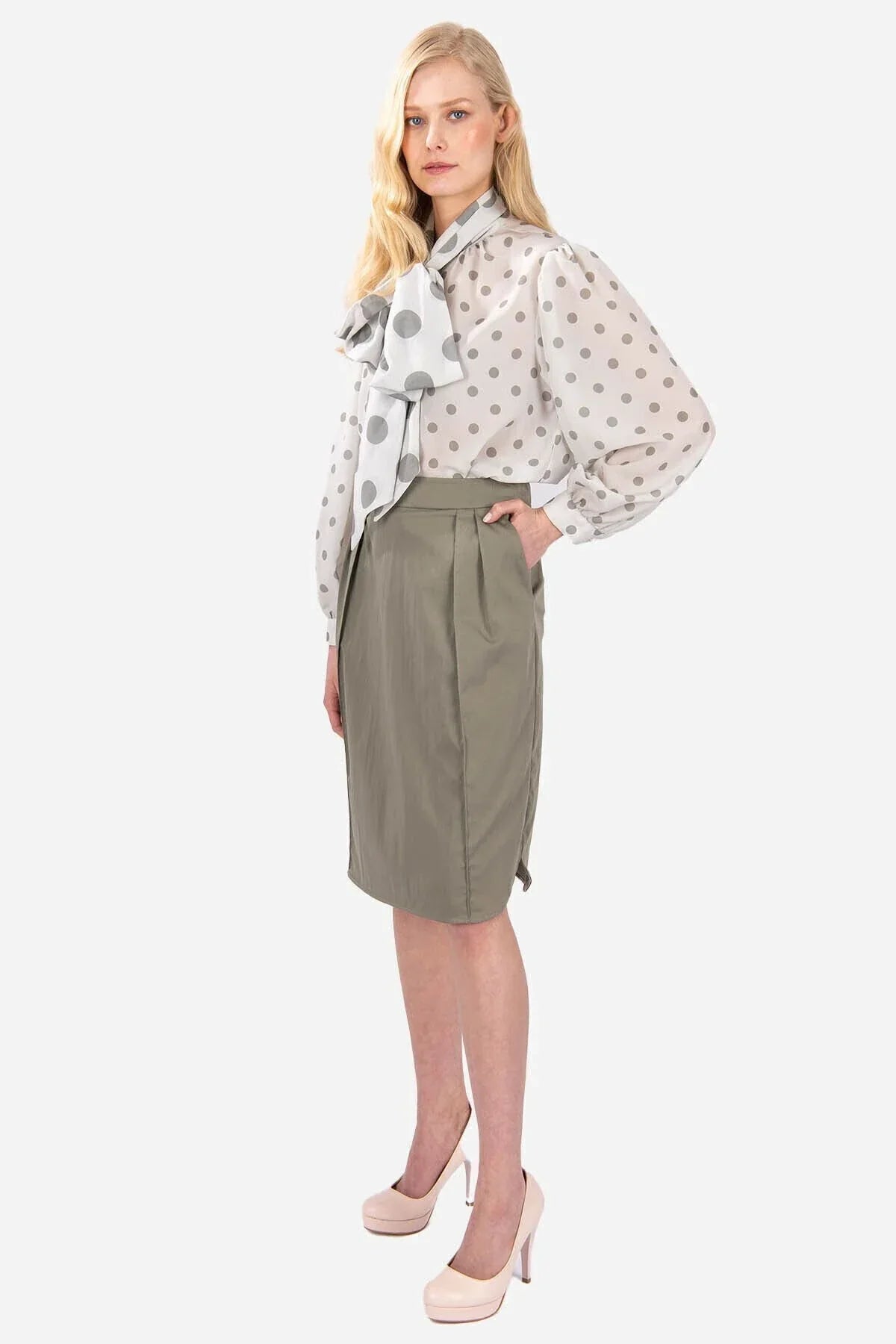 FRN LINE – High Waist KKhaki Pencil Skirt