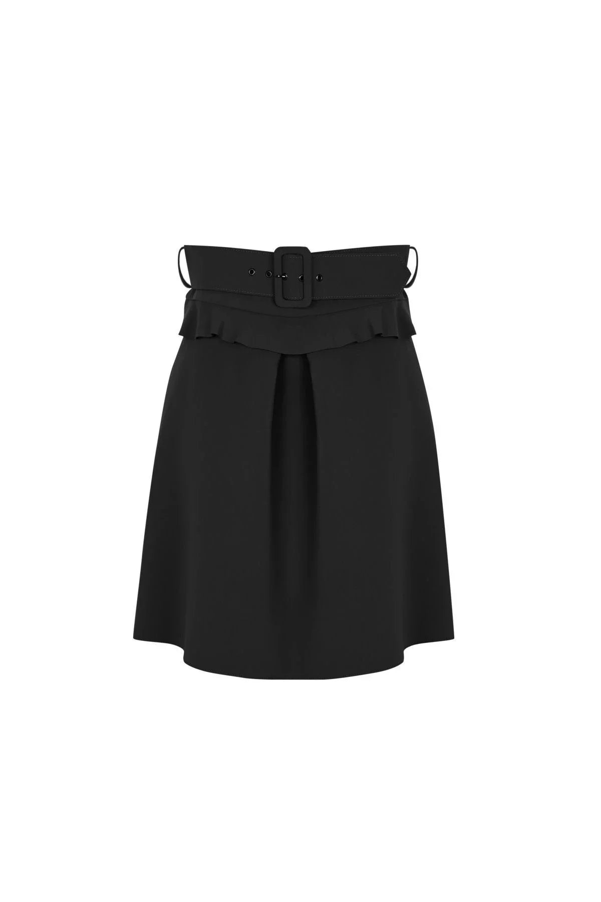 FRN LINE – Black Belted Skort with Ruffle Detail