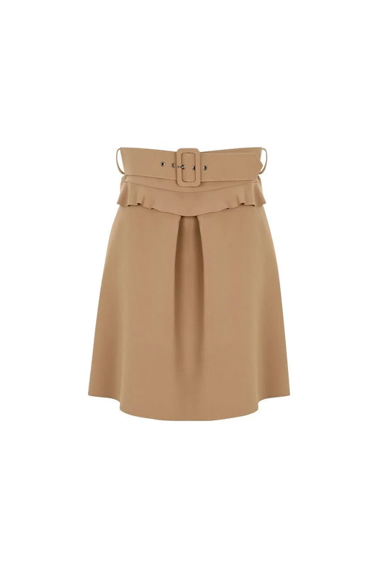 FRN LINE – Camel Belted Mini Skirt